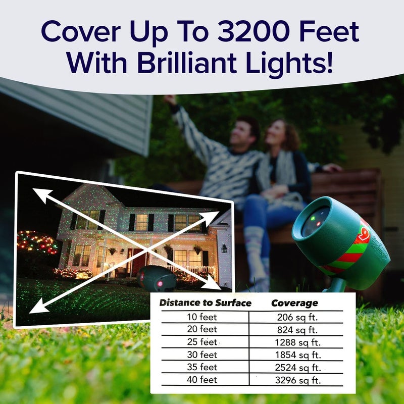 Star Shower Ultra 9 Outdoor Christmas Laser Holiday Projector with Remote, 2 Pack, w/ 9 Unique Patterns, Showers Home w/Thousands of Lights, 3 Color Combinations, Up to 3200 Sq Ft - Image 5
